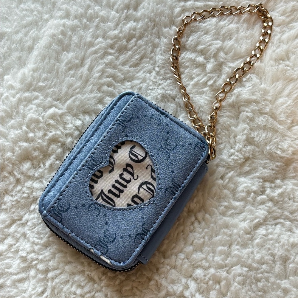 Juicy Couture Baby Blue and Gold Pebbled Wallet
